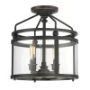 Quoizel Norfolk 3-Light 11.87-in Oil Rubbed Bronze Semi-flush Mount Light