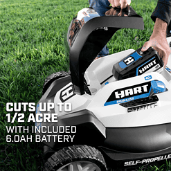 HART 40-Volt Cordless 20-inch Brushless Self Propelled Mower Kit, (1) 6.0 Ah Lithium-Ion Battery, (1) Battery Charger