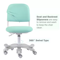 QualiSky Ergonomic Kids Desk Chair, Child's Children Student Study Office Computer Chair - Green