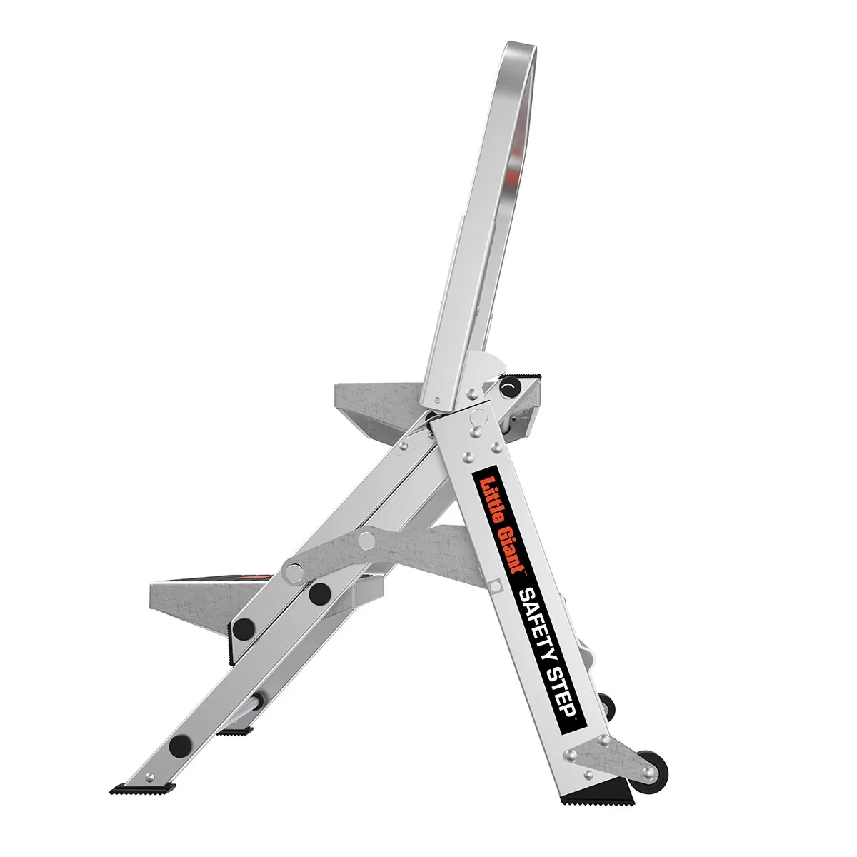 Little Giant Ladders Safety Step M2 2-Step 300-lb Capacity Silver Aluminum Foldable Step Stool - Image 7