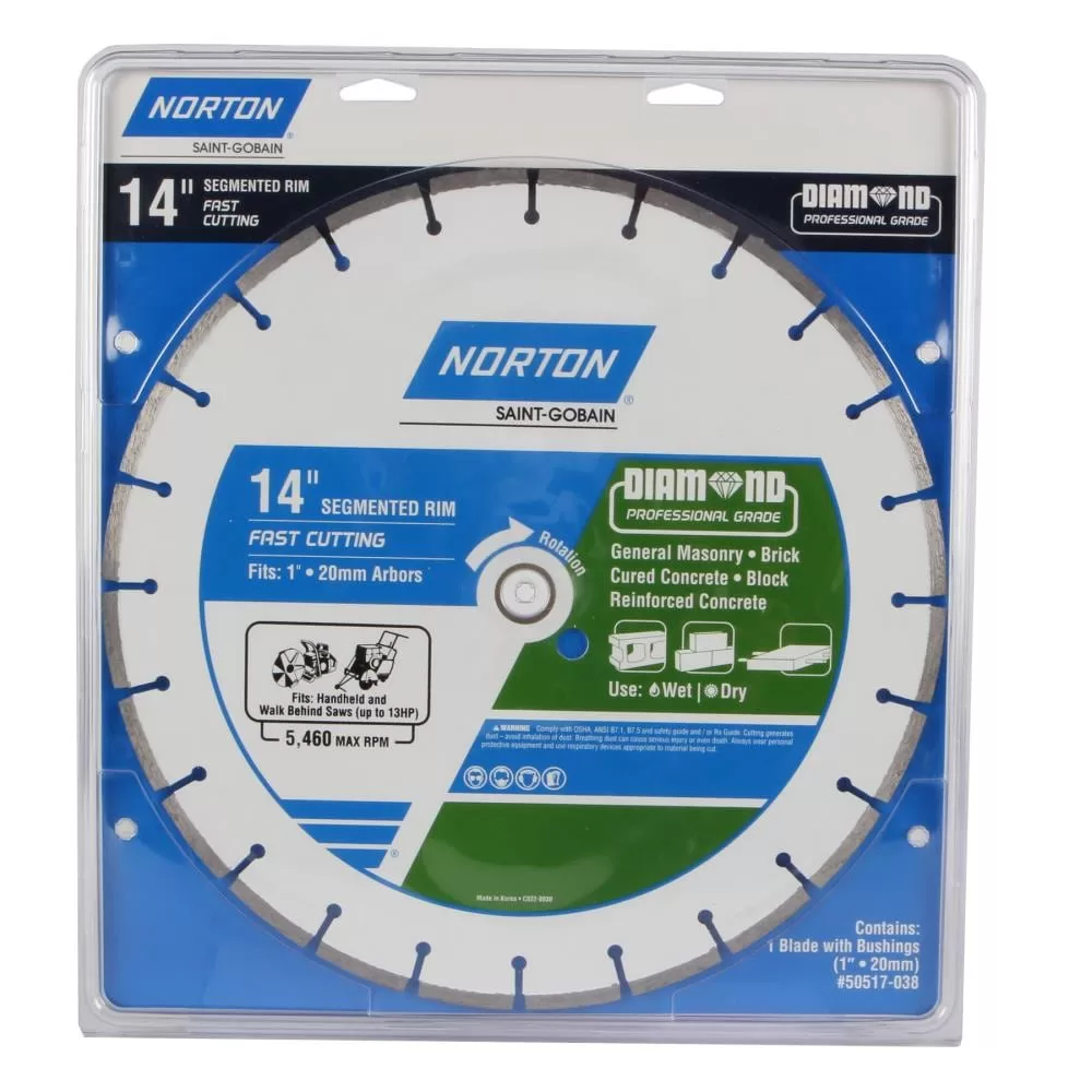 Norton 14-in Wet/Dry Segmented Rim Diamond Saw Blade
