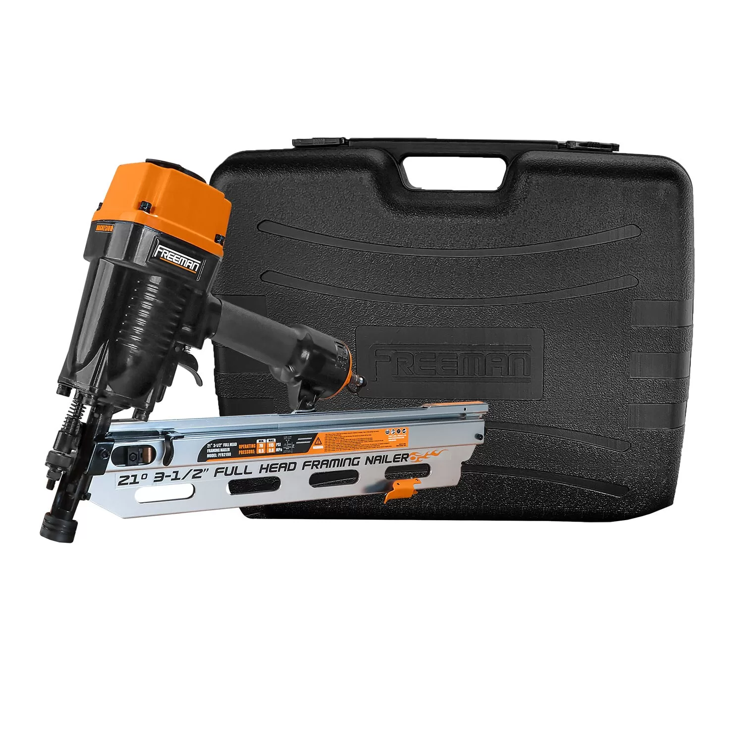 FREEMAN Full Round Head, include plastic Case 3.5-in 21-Degree Pneumatic Framing Nailer - Image 5