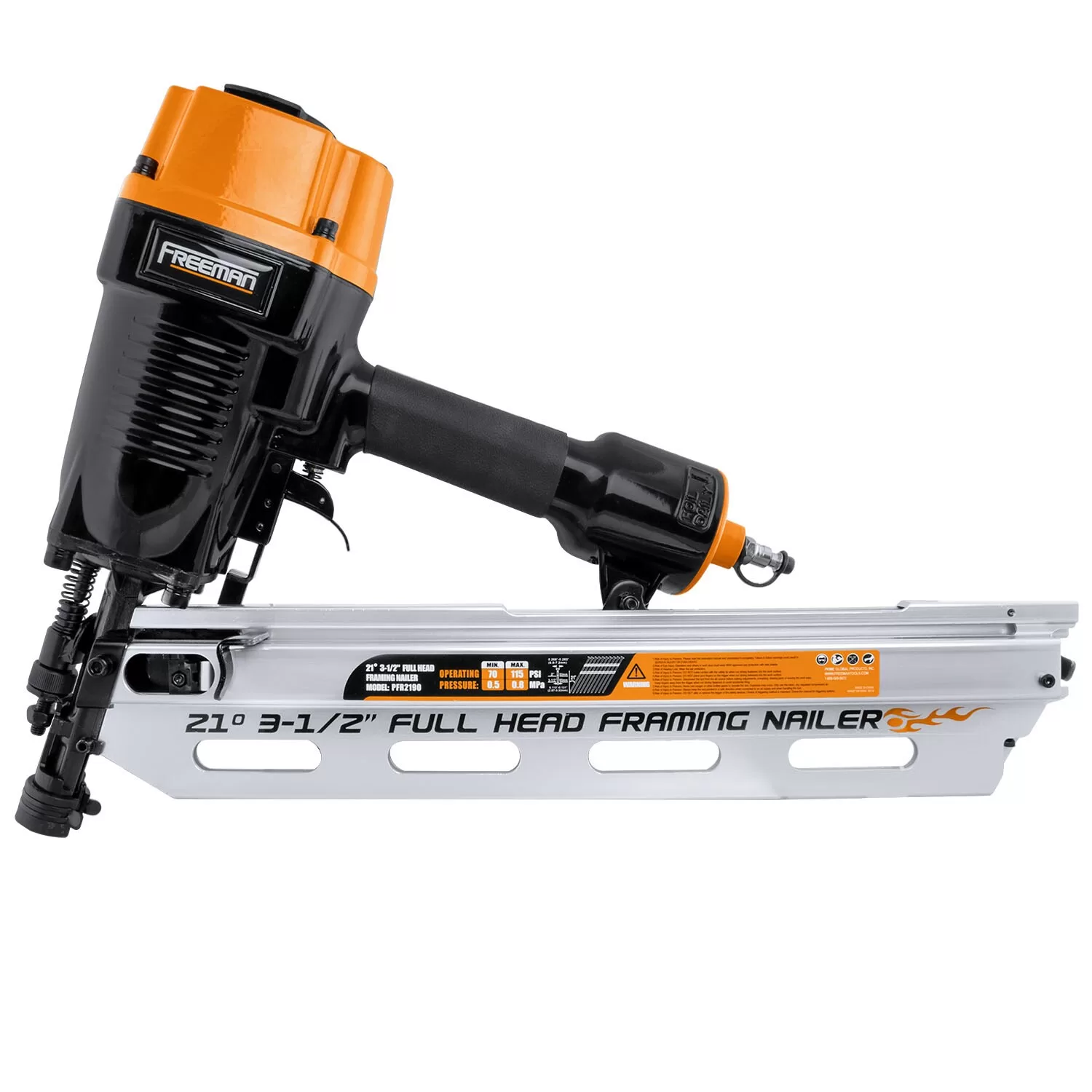 FREEMAN Full Round Head, include plastic Case 3.5-in 21-Degree Pneumatic Framing Nailer - Image 2