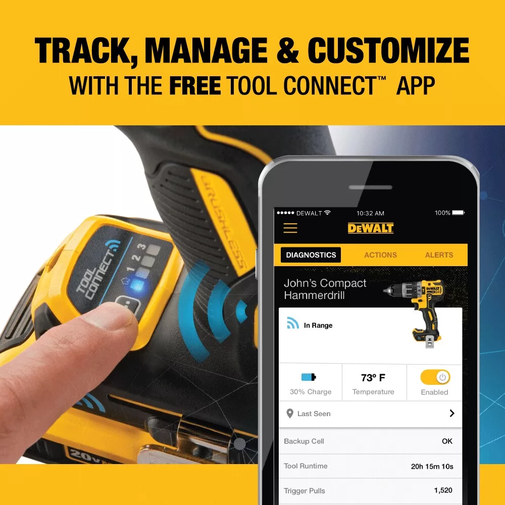 DEWALT XR 1/2-in 20-volt Max-Amp Variable Speed Brushless Cordless Hammer Drill (2-Batteries Included) - Image 3