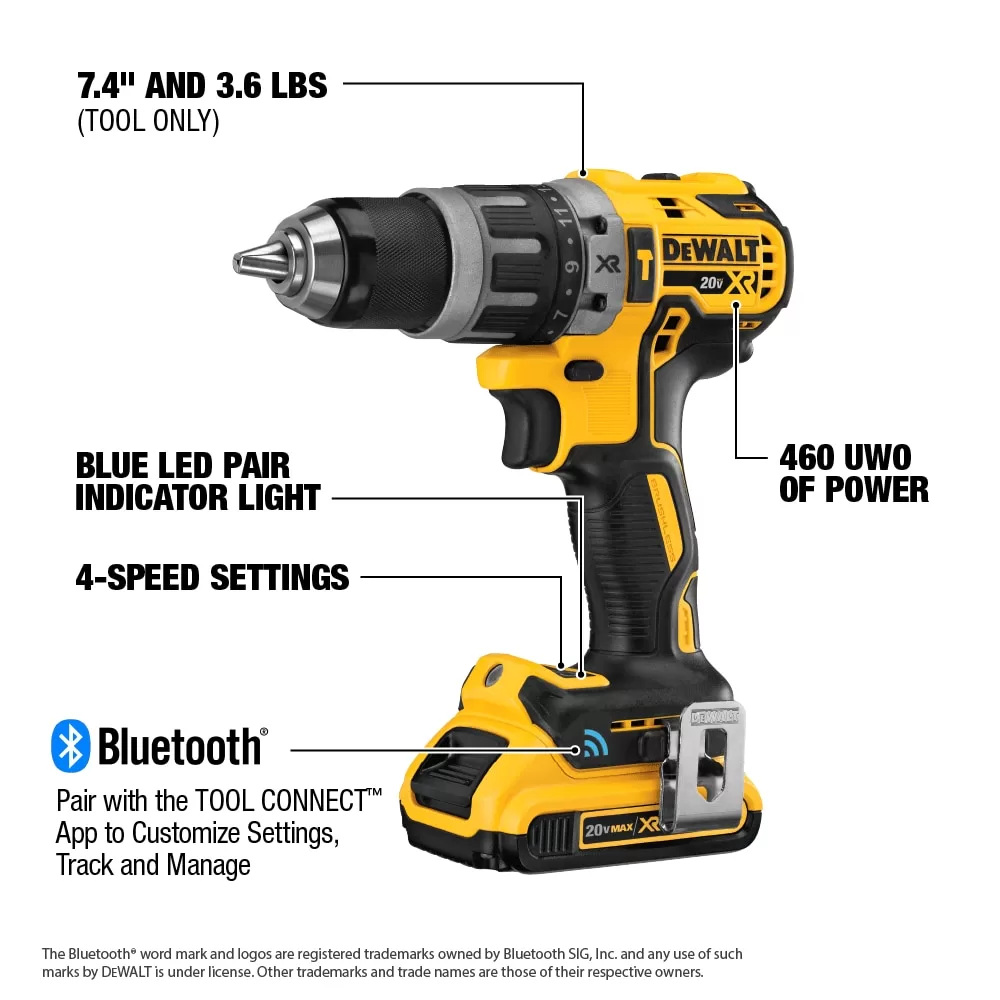 DEWALT XR 1/2-in 20-volt Max-Amp Variable Speed Brushless Cordless Hammer Drill (2-Batteries Included) - Image 2
