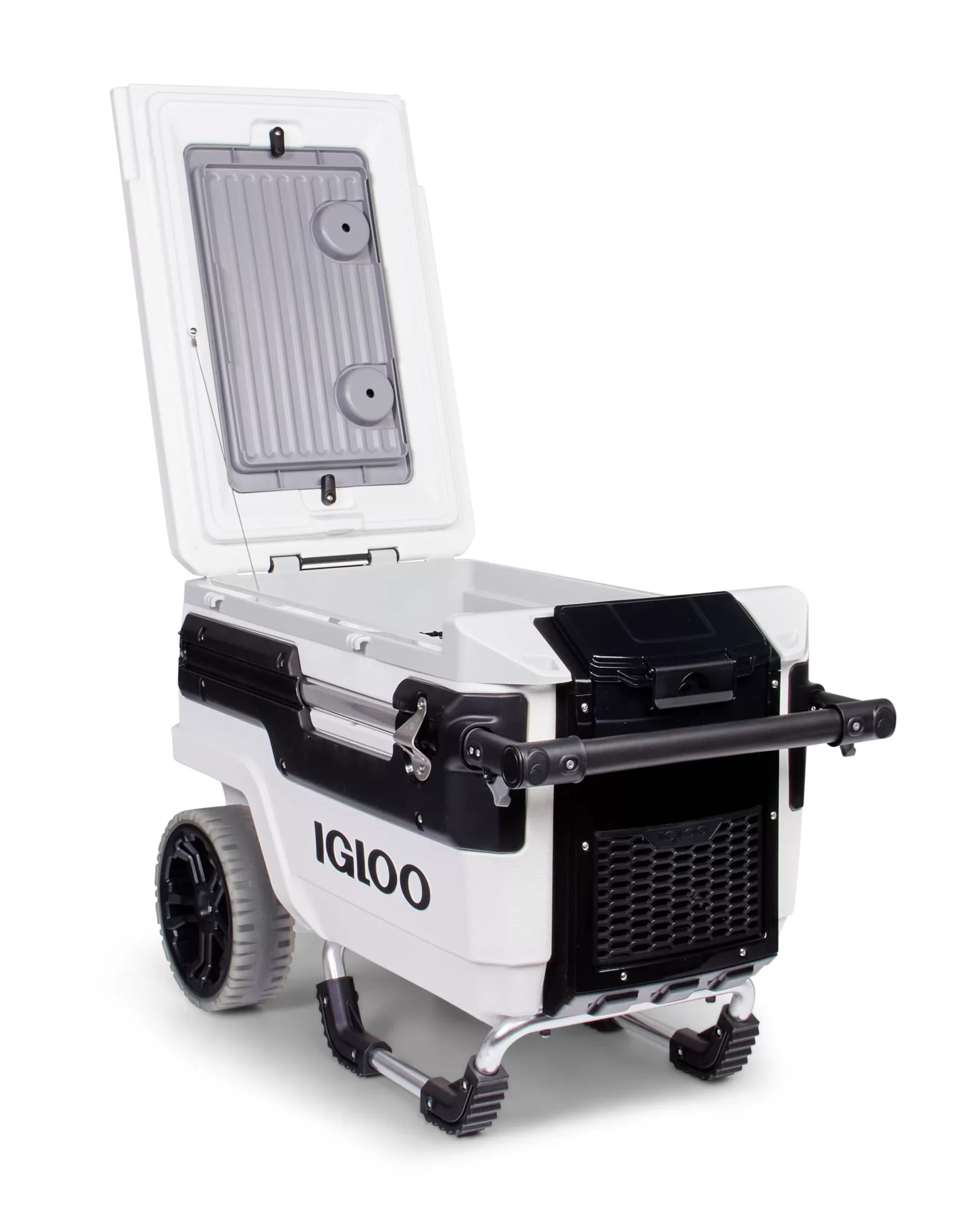 Igloo Trailmate Marine 70 Quart, Wheeled Cooler, White and Black