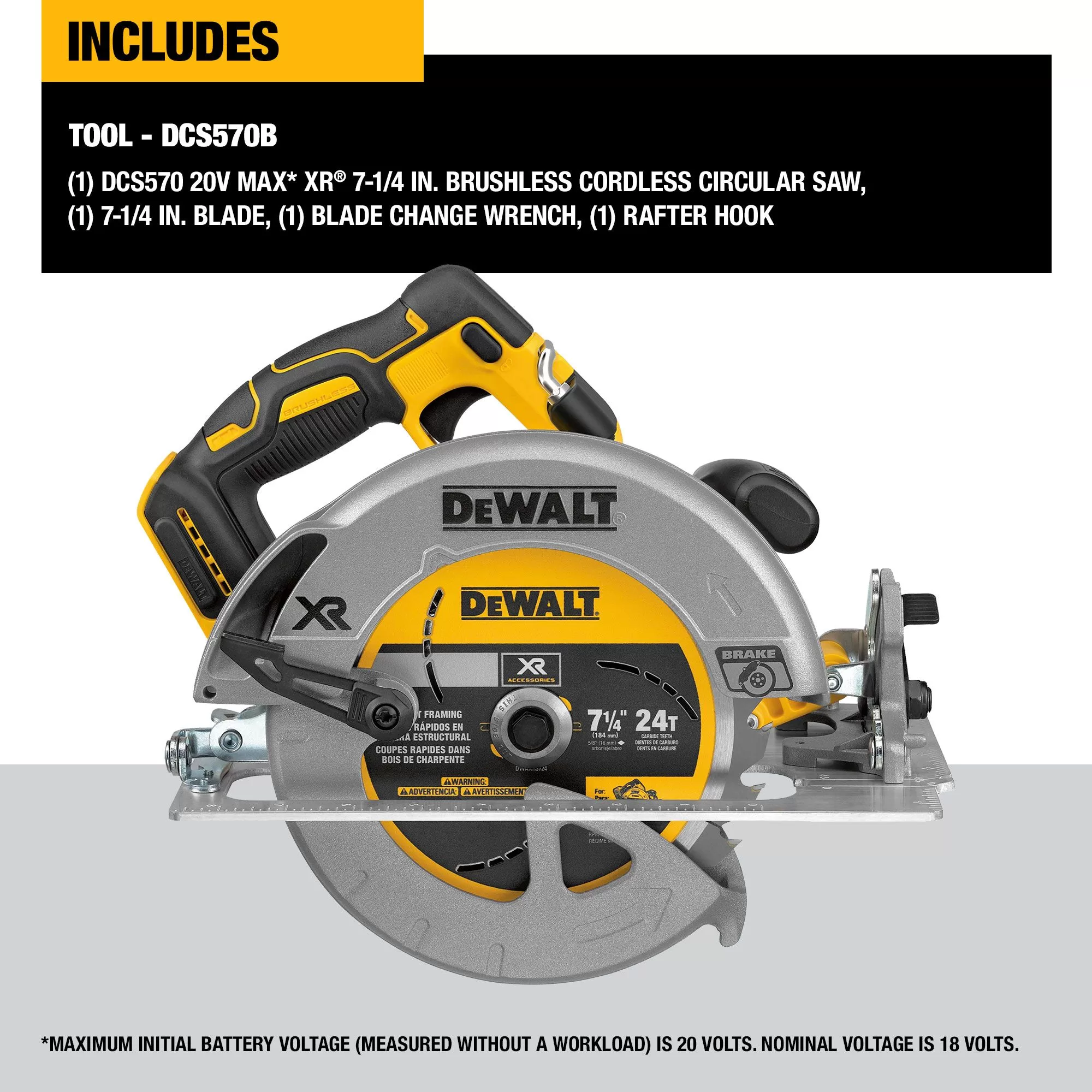 DEWALT XR 20-volt Max 7-1/4-in Brushless Cordless Circular Saw - Image 2