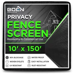 BOEN 10-ft H x 150-ft W Black Polyethelene Chain Link Fence Screen