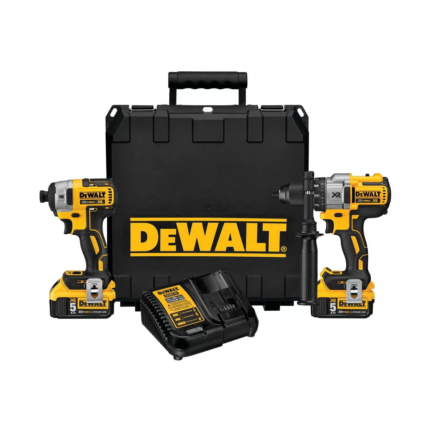 DEWALT XR 2-Tool 20-Volt Brushless Power Tool Combo Kit with Hard Case (2-Batteries and charger Included)