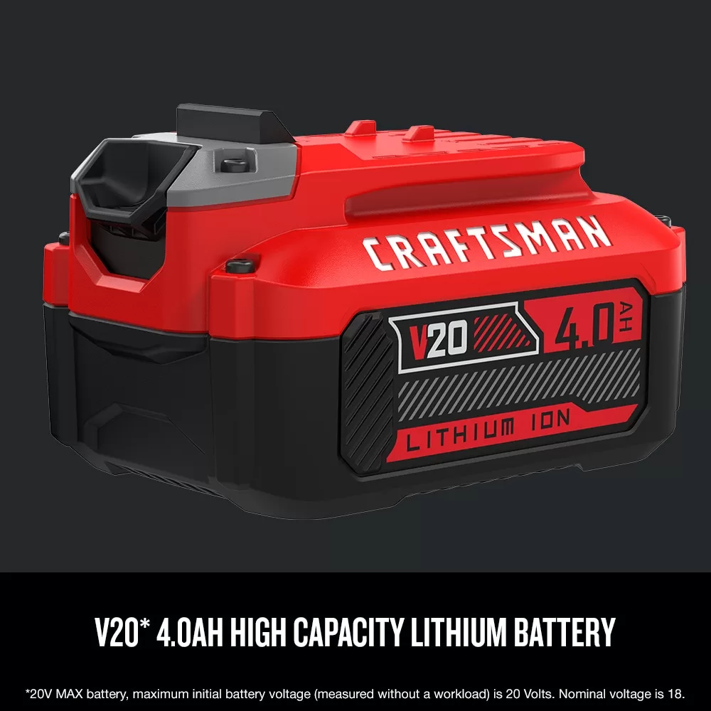 CRAFTSMAN V20 20-Volt 4 Amp-Hour; Lithium Power Tool Battery - Image 3