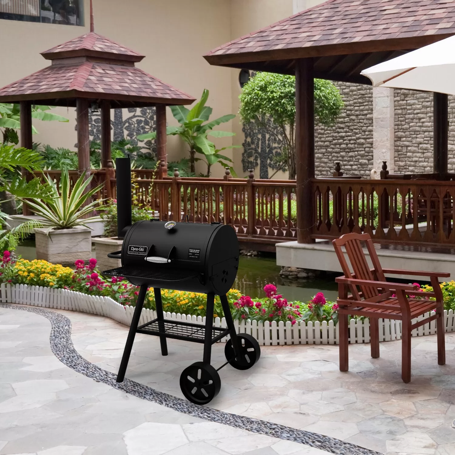 Dyna-Glo Signature Series 37-in W Black Barrel Charcoal Grill - Image 3