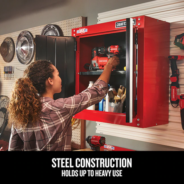 CRAFTSMAN CMST22800RB 2000 Steel Wall-mounted Garage Cabinet in Red (28-in W x 28-in H x 12-in D) - Image 4