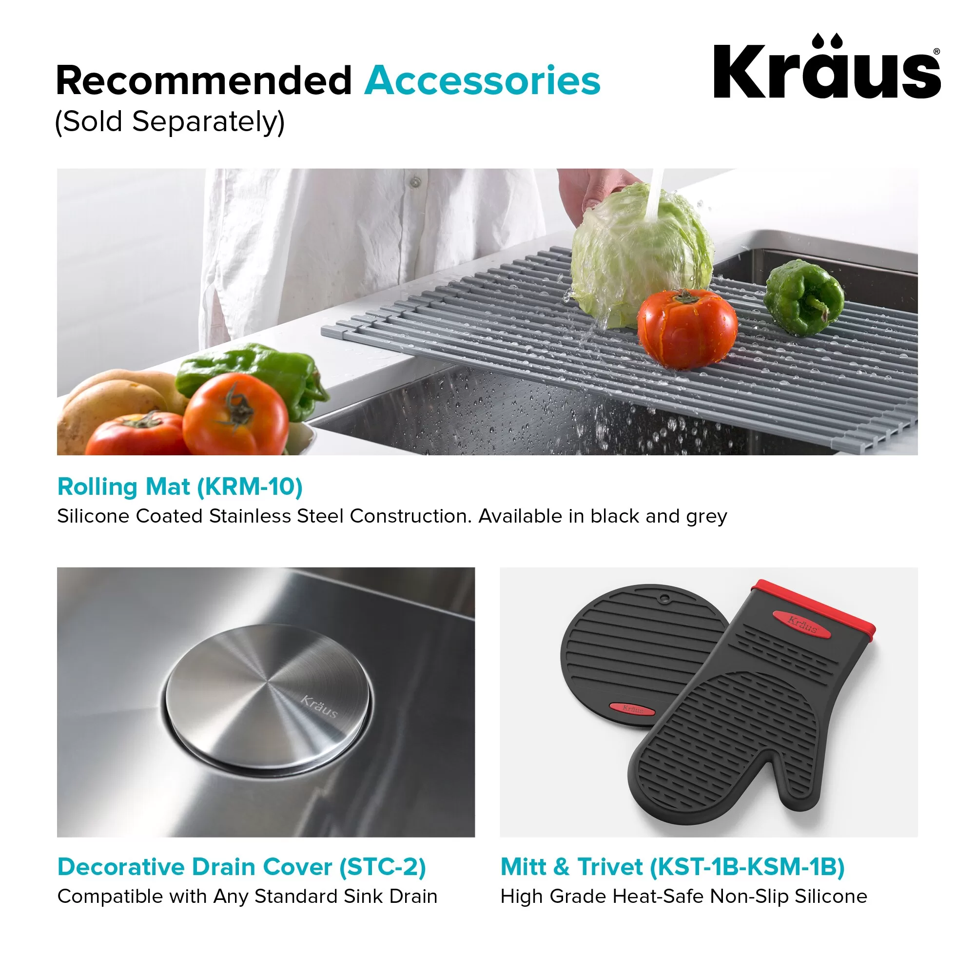 Kraus 18.5-in x 24-in 1-Basin Stainless Steel Undermount Laundry Sink with Drain with Faucet - Image 5