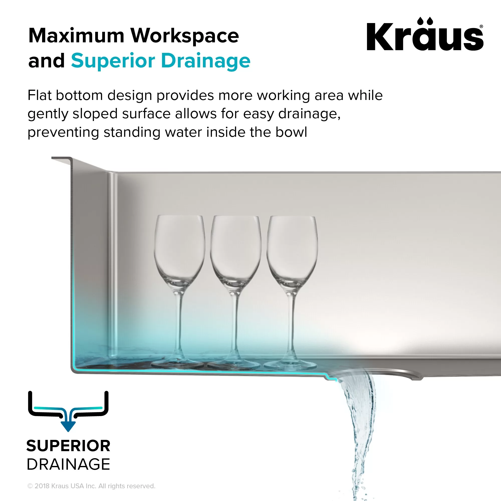 Kraus 18.5-in x 24-in 1-Basin Stainless Steel Undermount Laundry Sink with Drain with Faucet - Image 7
