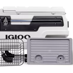 Igloo Trailmate Marine 70 Quart, Wheeled Cooler, White and Black