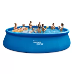Summer Waves 18 ft Quick Set Above Ground Pool, Round, Blue, Ages 6+, Unisex