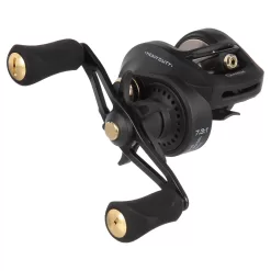 Quantum Smoke HD Baitcast Fishing Reel, Size 200 Reel, Right-Hand Retrieve, Continuous Anti-Reverse Clutch, Large EVA Handle Knobs, 7.3:1 Gear Ratio, Black