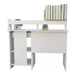 Winado Computer Desk Home Office Workstation Laptop Study Table with Drawer Keyboard Tray, White