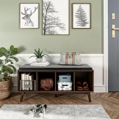 Novogratz Brittany Entryway Bench, Walnut