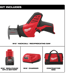 Milwaukee 2420-21 M12 12V Lithium-Ion HACKZALL Cordless Reciprocating Saw Kit with One 1.5Ah Batteries, Charger and Tool Bag