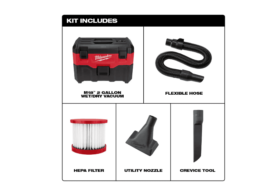 Milwaukee 0880-20 M18 18-Volt 2 Gal. Lithium-Ion Cordless Wet/Dry Vacuum (Tool-Only)