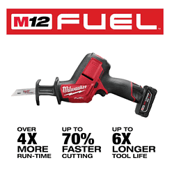 Milwaukee 2520-21XC-48-11-2460 M12 FUEL 12V Lithium-Ion Brushless Cordless HACKZALL Reciprocating Saw Kit with 6.0Ah Battery