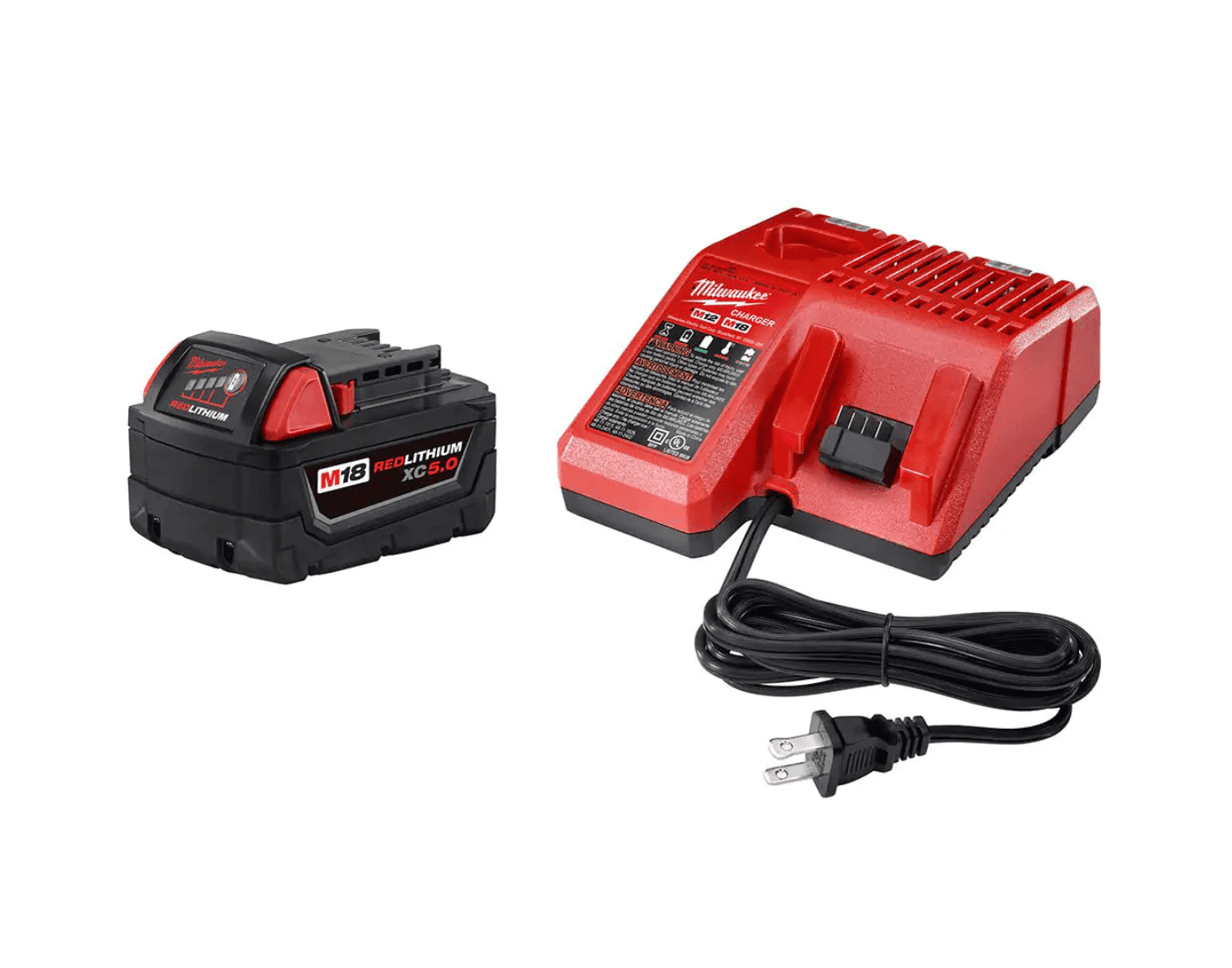 Milwaukee Reciprocating Saw 2625-20-48-59-1850 M18 18-Volt Lithium-Ion Cordless Hackzall W/ M18 Starter Kit W/ (1) 5.0Ah Battery and Charger