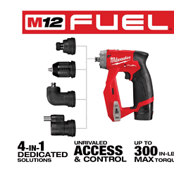 Milwaukee 2505-22-2420-20 M12 FUEL 12V Lithium-Ion Brushless Cordless 4-in-1 Installation 3/8 in. Drill Driver Kit with M12 HACKZALL