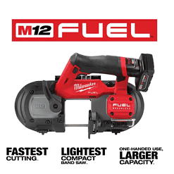 Milwaukee Band Saw 2529-21XC-48-39-0631 M12 FUEL 12V Lithium-Ion Cordless Compact Band Saw XC Kit with (4) Blades