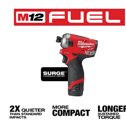 Milwaukee 2551-22-2426-20 M12 FUEL SURGE 12V Lithium-Ion Brushless Cordless 1/4 in. Hex Impact Driver Compact Kit with M12 Multi-Tool