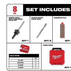 Milwaukee 49-56-9285 BIG HAWG Carbide Hole Saw Kit (8-Piece)