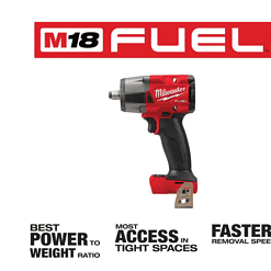 Milwaukee 2962-20-49-66-7024 M18 FUEL GEN-2 18V Lithium-Ion Mid Torque Brushless Cordless 1/2 in. Impact Wrench with Socket Set (8-Piece)