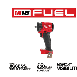 Milwaukee 2854-20 M18 FUEL GEN-3 18V Lithium-Ion Brushless Cordless 3/8 in. Compact Impact Wrench with Friction Ring (Tool-Only)