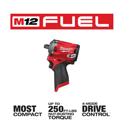 Milwaukee 2555-20 M12 FUEL 12V Lithium-Ion Brushless Cordless Stubby 1/2 in. Impact Wrench (Tool-Only)