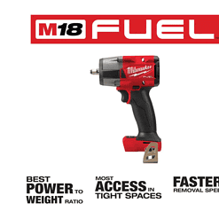 Milwaukee 2960-20 M18 FUEL GEN-2 18V Lithium-Ion Mid Torque Brushless Cordless 3/8 in. Impact Wrench with Friction Ring (Tool-Only)