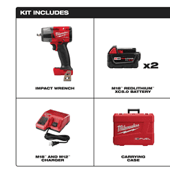 Milwaukee 2960-22 M18 FUEL GEN-2 18V Lithium-Ion Mid Torque Brushless Cordless 3/8 in. Impact Wrench with Friction Ring Kit