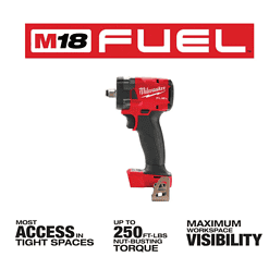Milwaukee 2855-20 M18 FUEL GEN-3 18V Lithium-Ion Brushless Cordless 1/2 in. Compact Impact Wrench with Friction Ring (Tool-Only)