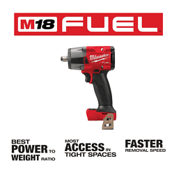 Milwaukee 2962-20-49-16-2960 M18 FUEL Gen-2 18V Lithium-Ion Brushless Cordless Mid Torque 1/2 in. Impact Wrench with Friction Ring and with Boot