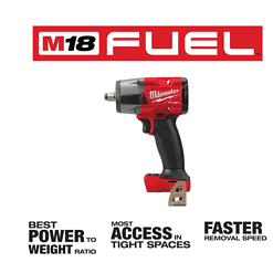 Milwaukee 2962-20-2880-20 M18 FUEL Gen-2 18V Lithium-Ion Brushless Cordless Mid Torque 1/2 in. Impact Wrench with Friction Ring with Grinder