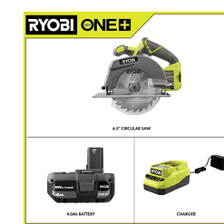 RYOBI P507K1 ONE+ 18V Cordless 6-1/2 in. Circular Saw Kit with 4.0 Ah Battery and 18V Charger