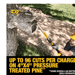 DEWALT DCPS620B 20V MAX 8in. Cordless Battery Powered Pole Saw, Tool Only