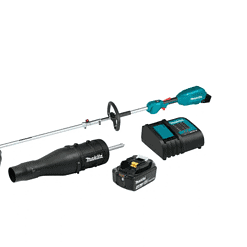 Makita XUX02SM1X3 18V LXT Brushless Cordless Couple Shaft Power Head Kit w/13 in. String Trimmer & Blower Attachments, 4.0Ah