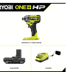 RYOBI PBLID01B-PSK005 ONE+ HP 18V Brushless Cordless 1/4 in. Impact Driver with 2.0 Ah Battery and Charger