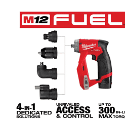 Milwaukee 2505-22-2364-20 M12 FUEL 12V Lithium-Ion Brushless Cordless 4-in-1 Installation 3/8 in. Drill Driver Kit W/ M12 Flood Light