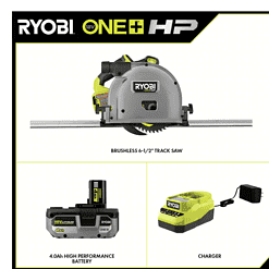 RYOBI PTS01K ONE+ HP 18V Brushless Cordless 6-1/2 in. Track Saw Kit with 4.0 Ah HIGH PERFORMANCE Battery and Charger