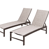 Crestlive Products 2-Piece Aluminum Adjustable Outdoor Chaise Lounge in Beige