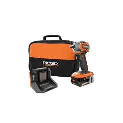 RIDGID R87208K 18V SubCompact Brushless Cordless 1/2 in. Impact Wrench Kit with 2.0 Ah Battery, 18V Charger, and Bag