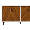 Walker Edison Furniture Company Hampton 58 in. Solid White and Teak Bookmatch Buffet Stand