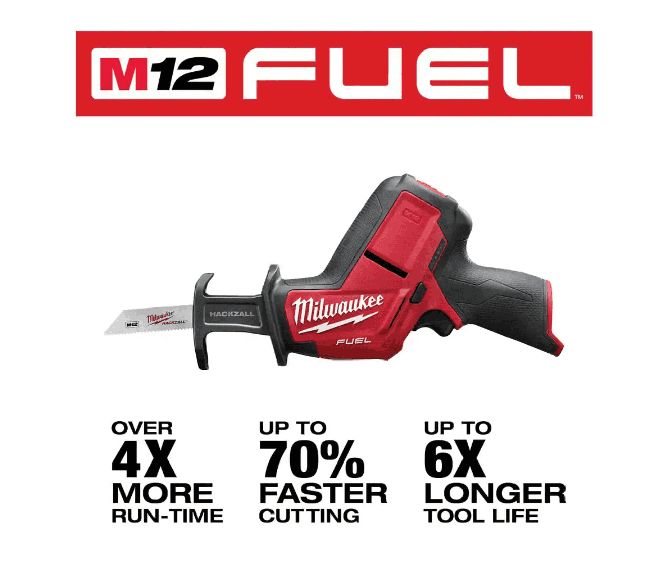 Milwaukee Reciprocating Saw 2520-20 M12 FUEL 12V Lithium-Ion Brushless Cordless HACKZALL (Tool-Only)