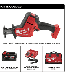 Milwaukee 2719-21 M18 FUEL 18V Lithium-Ion Brushless Cordless HACKZALL Reciprocating Saw Kit W/(1) 5.0Ah Batteries, Charger & Tool Bag